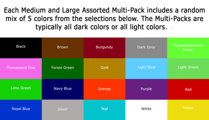 Large and Medium Laundry Bag Color Chart
