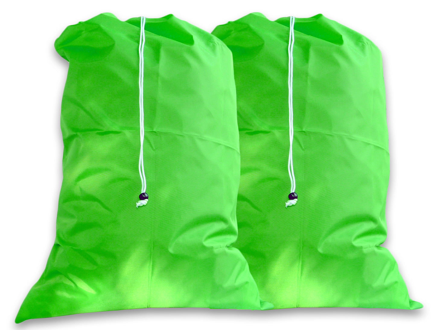 Extra Large Fluorescent Lime Green Laundry Bags, Twin Pack
