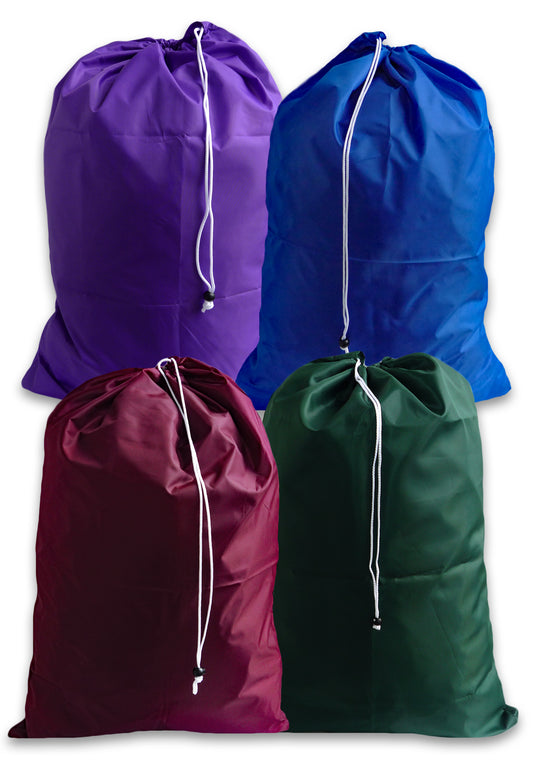 Large Laundry Bags with Drawstrings in Assorted Colors, 100 Pack