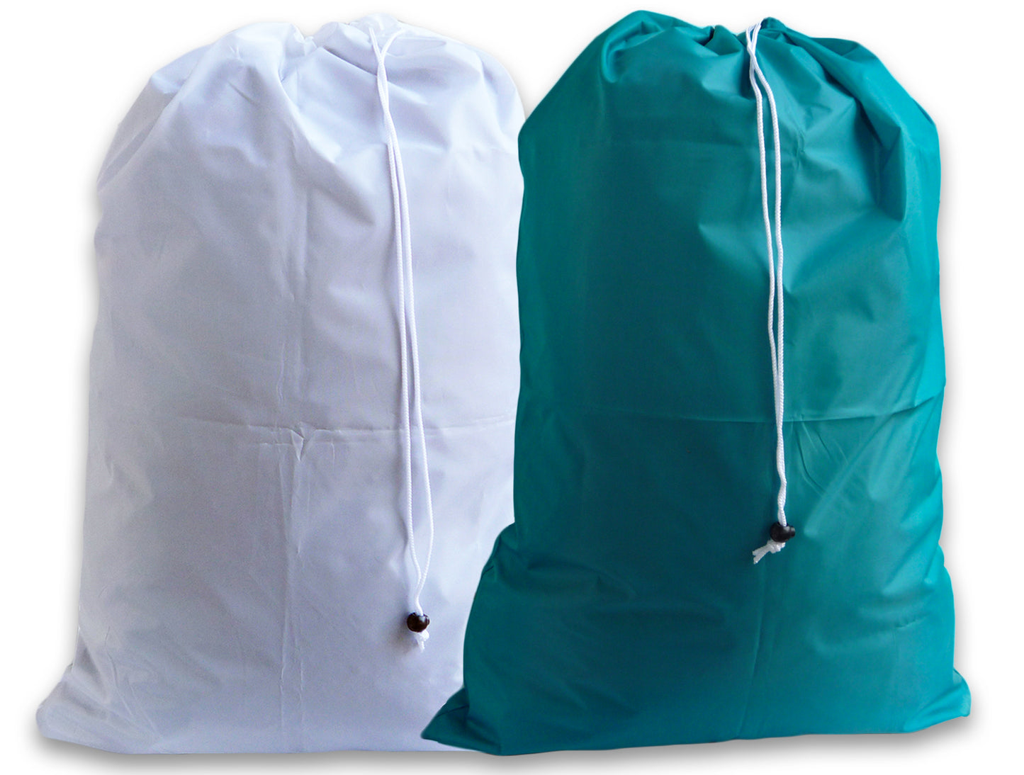 2 Pack, Extra Large Laundry Bags, White, Teal