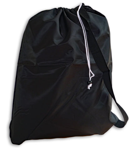 Large Laundry Bag with Strap, Black