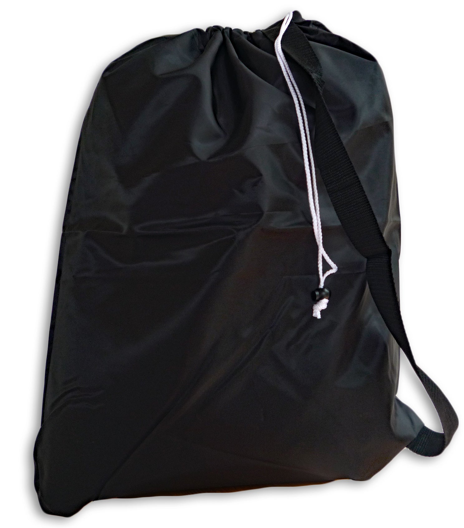 Medium Laundry Bag with Strap, Black