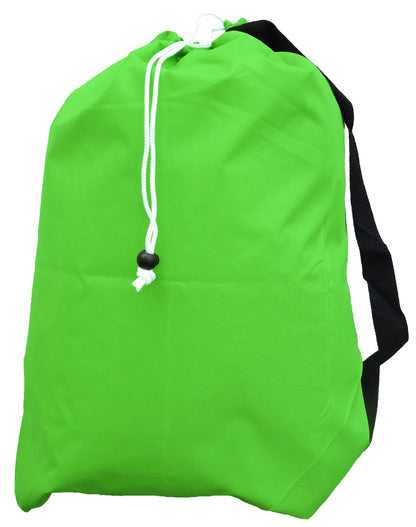 Medium Laundry Bag with Strap, Fluorescent Lime Green