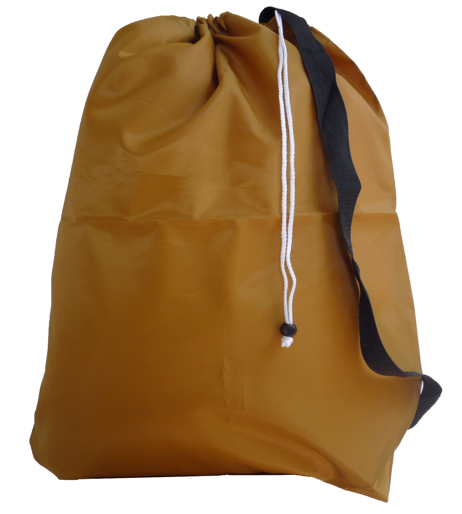 Small Drawstring Laundry Bag with Strap, Gold