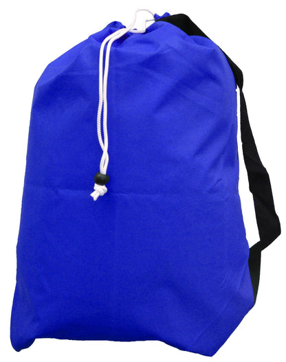 Medium Drawstring Laundry Bag with Strap, Royal Blue