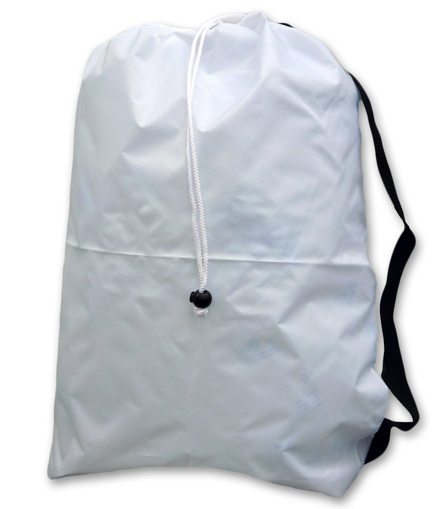 Small Laundry Bag with Strap, White