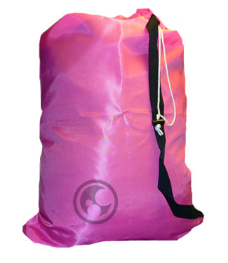 Medium Laundry Bag with Strap, Fluorescent Pink